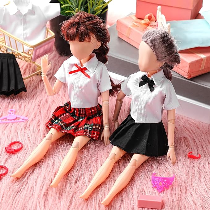 Bencailor 8 Pieces Summer Doll Clothes for 11.8 Inch Doll Accessories Shirt Skirts Dress Outfit Clothing for Birthday Gift(Classic)