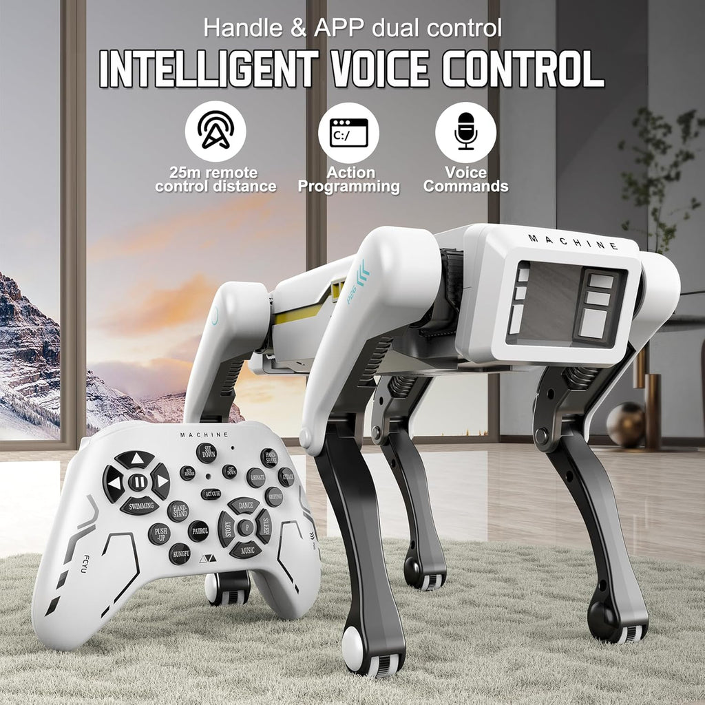 Robot Dog, AI Dog, AI Smart Pet, Will Dance and Kungfu, Voice/App/Remote Control, Support Action Programming, AI Robot Ideal Gift for Adults/Kids