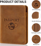 BIAOTIE Premium Leather Passport Holder Covers, Rfid Travel Wallet Passport Document Holder, Travel Essentials Wallet Cover Case for Men and Women (Light Brown)