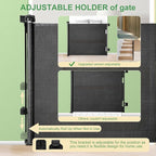 Retractable Baby Gate, Extra Wide Safety Kids or Pets Gate, 33” Tall, Extends to 55” Wide, Mesh Safety Dog Gate for Stairs, Indoor, Outdoor, Doorways, Hallways(33”x55”- Black)