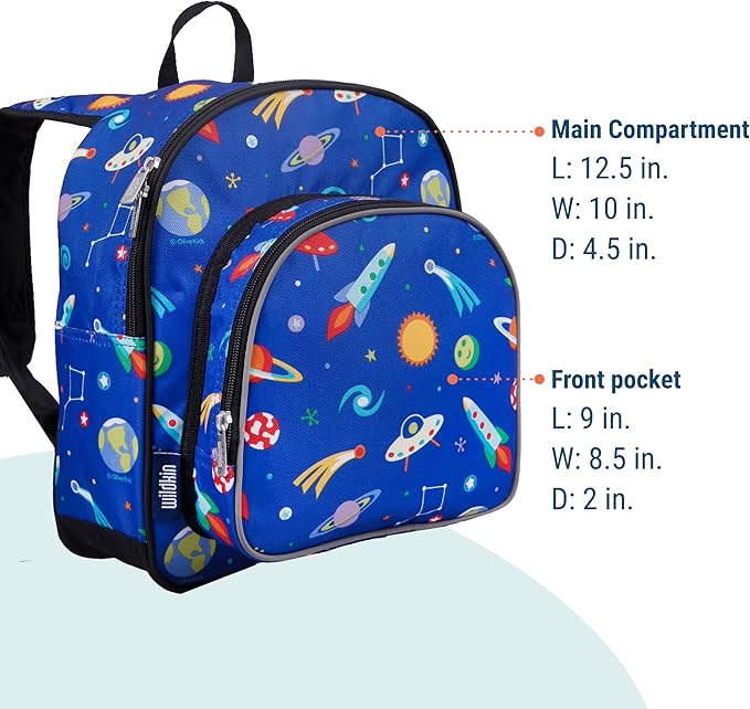 Wildkin 12-inch Kids Backpack – Padded, Adjustable, Ideal for Daycare & Travel - Out of this World