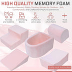 Foam Climbing Blocks for Toddlers 1-3 - Climb and Crawl Activity Playset - Indoor Activity Play Structure for Toddlers - Foam Soft Play Set for Babies - 5 PCS - Balls NOT Included - Pink