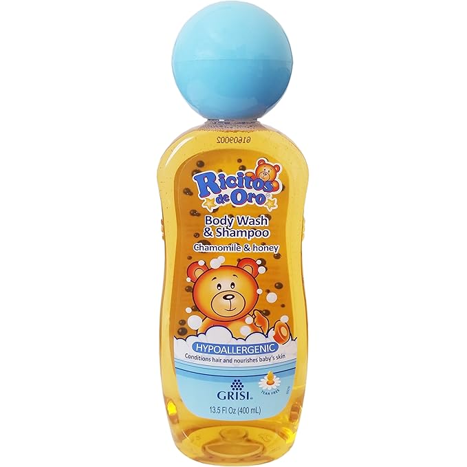 Ricitos de Oro 2-in-1 Baby Hair & Body Wash, Hypoallergenic Tear Free Body Wash and Shampoo with Chamomile and Honey; 13.5 Fl Oz