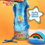 Rainbow Brite Scented Cloud Slime, Vanilla-Scented, Collectible Charm, White Iridescent Tinsel, & Reusable Container with Topper, Cute Stuff for Kids, Colorful Fidget Toys, Goody Bags Stuffers