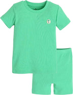 moimoln Pajamas Set 6M-5Y Solid Ribbed Unisex Baby & Toddler, Soft Viscose, Snug-Fit, Everyday Sleepwear