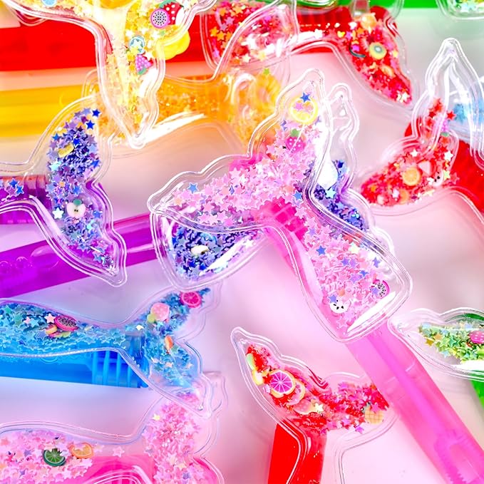 24PCS Glitter Mermaid Tail Bubble Wands for Kids Mermaid Party Favors Decorations Supplies, Mermaid Party Pinata Stuffer, Goodie Bags Filler, School Classroom Prizes