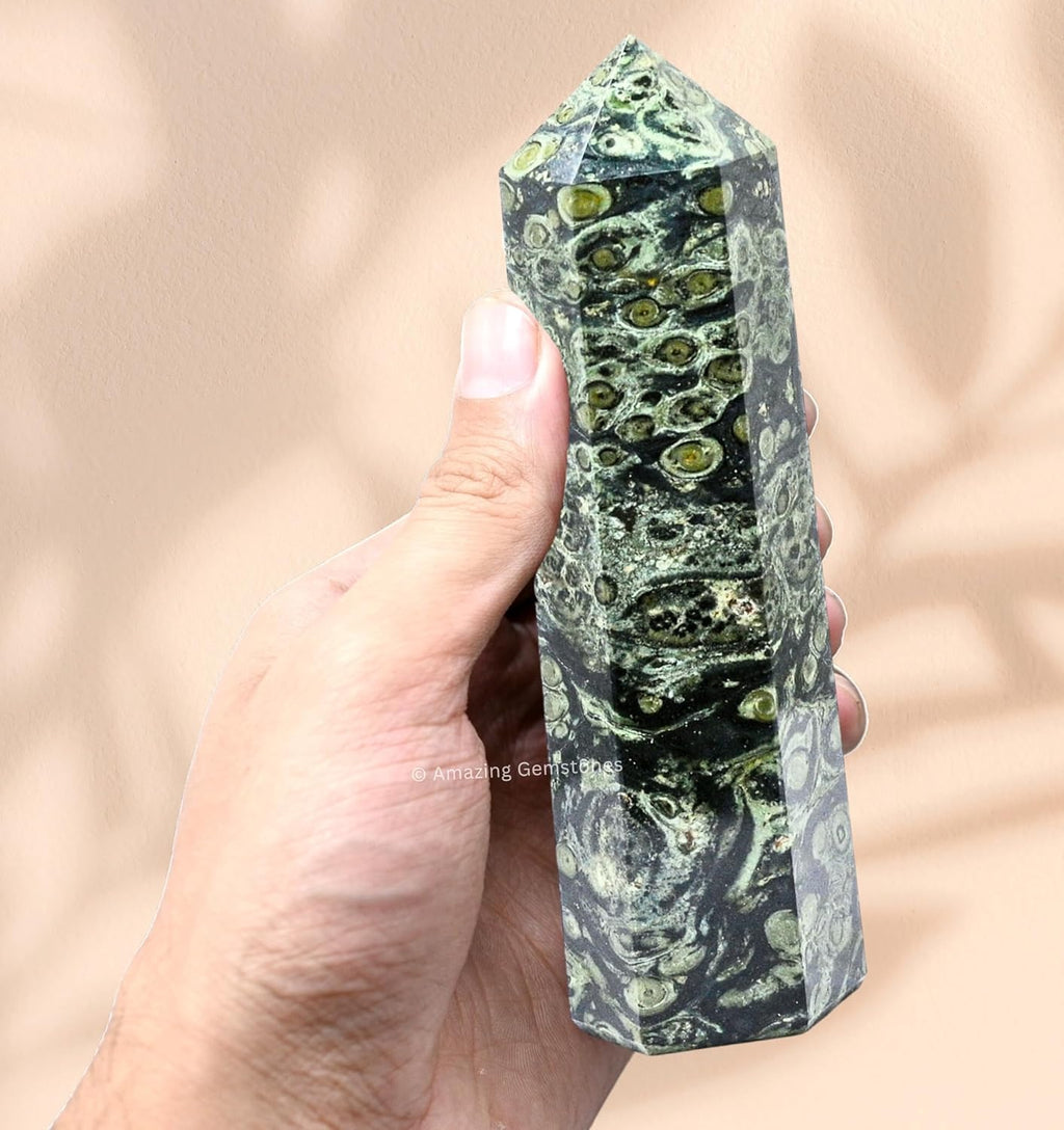 Amazing Gemstone Large Kambaba Jasper Crystal Towers ~ Natural Healing Crystal Point Obelisk for Reiki Healing and Crystal Grid (5.5" to 6" INCH)