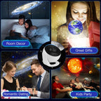 Star Projector Galaxy Light, 13 Film Discs Planetarium Galaxy Projectors for Bedroom,360°Rotating Space Night Light Projector with Timer, HD Ceiling Starry Lighting for Kids' Rooms