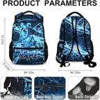 Kids Backpack for Boys, Personalized Train Schoolbag Casual Bag for Primary Senior Middle, 17 Inch Lightweight Durable Custom Lightning Backpacks, Cool Back to School Gift