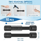 10 Pack Cabinet Locks Baby Proofing, SOGUDE Child Proof Cabinet Locks with 3M Adhesive Child Safety Locks for Refrigerator, Doors, Drawer Locks No Drilling, Cabinet Locks for Babies- Black