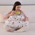 Nursing Pillow for Breastfeeding,Ergonomic Baby Feeding Pillows with Removable Washable Cotton Slipcover, Adjustable Waist Strap,Plus Size,More Support for Mom and Baby(Unicorn)