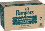 Pampers Swaddlers Diapers, Size 7 (26-50 lbs), 88 Count, Absorbent, Keeps Baby Dry and Comfortable, Skin Safe Disposable Baby Diaper (Packaging May Vary)