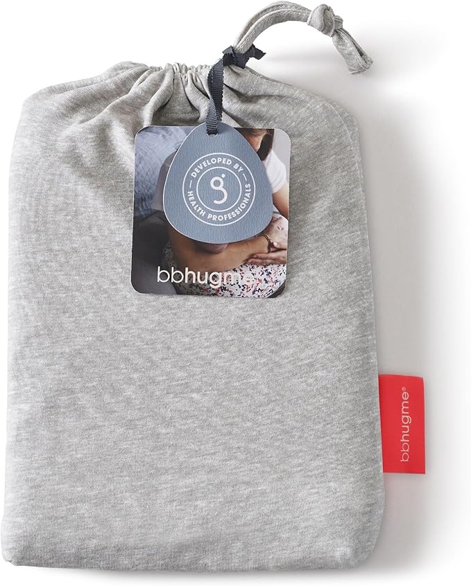 bbhugme Adjustable Nursing Pillow with Blue Melange Cover & Extra Grey Melange Cover - Breastfeeding and Baby Support