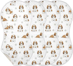 4 Pack Muslin Burp Cloths Shih Tzu Dogs White Cotton Baby Burp Cloths Absorbent Soft Burping Cloth Washcloths for Newborn Boys Girls 22x11 Inch