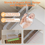 Bed Guard Rail for Toddlers - 32" Adjustable Heights & Folding up Portable Bed Railing for Baby - Toddler Bed Rails Guard for Crib, Twin, Bunk,Full Size, Queen & King Bed(Grey)