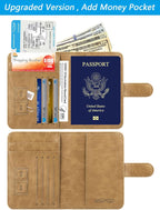 Passport Holder Cover Wallet RFID Blocking Leather Card Case Travel Accessories for Women Men (Brown)