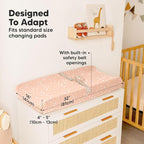 2-Pack Organic Changing Pad Covers for Girl,Boy, Neutral - 100% Cotton Changing Table Pad Cover,Soft Baby Nursery Diaper Changing Pad Sheets,Contour Changing Pads Liners,Change Pad Cover (Butterflies)