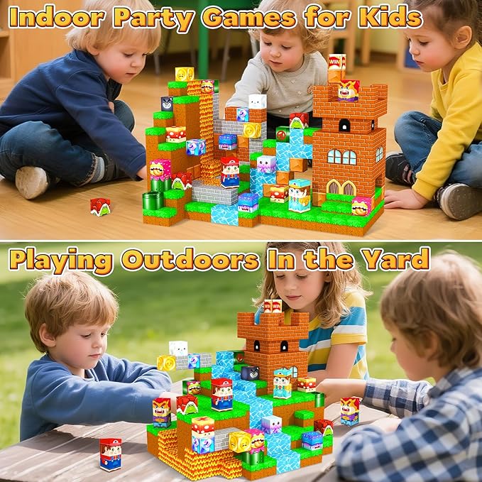 Magnetic Blocks Building Games Kids Toys for 3 4 5 6 7 8 9 10 11 12 13 Year Old Boys Girls, Magnetic Cubes Montessori Sensory Toys for Ages 3+ Travel Party Christmas Birthday Gifts