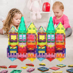 Cutedeer 108 Piece Magnetic Tiles, Magnet Building Blocks Set for Kids Toddlers, STEM Construction Toys with Gift Box for All Ages Boys Girls