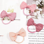 CÉLLOT Toddler Hair Accessories - 40pcs 2.75" Elastics Rubber Ribbon Bands, Bows for Baby Girls, Kids & Children, Pastel Colors