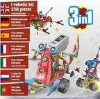 Science4you Robotics Alfabot - Robot Building Kit for Kids, 238 Pieces - Build Your Own Robots and Make Them Move - 3 Different Robots in 1 Toy - STEM Educational Toy for Kids Age 8-14
