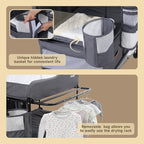 Baby Changing Table, Versatile Portable Folding Changing Table, Waterproof Diaper Changing Station with Waste Basket, Adjustable Height with 2 Drawers, Baby Changing Station