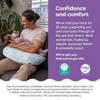 Boppy Nursing Pillow - Ergonomic Bottle & Breastfeeding Pillow with High, Firm, Large Area, Water-Repellent Cushion with Washable Cover; Baby Safety Alliance Verified - Blue Speckled Current