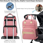 Baby Diaper Bag Backpack Tote for Women Large Capacity with Insulated Pockets Multifunctional Waterproof Diaper Bags For Baby Girl Boy Mama Maternity Travel Bag Pink