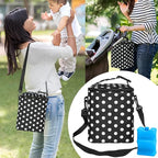 Breastmilk Cooler Bag with Ice Pack Fits 4 Baby Bottles Up to 9 Ounce Insulated Baby Bottle Bag Breast Milk Cooler on The Go with Strap Baby Bottle Cooler Bag for Nursing Mom Daycare or Travel