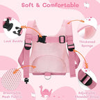 Dr.meter 3 in 1 Toddler Harness Leash + 8.2ft Anti Lost Wrist Link, Cute Dinosaur Kids Anti Lost Leash with Key Lock, Child Walking Harness for Parent Boys Girls Keep Kids Close, Travel Essensials