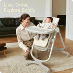 6 in 1 Convertible High Chairs for Babies and Toddlers,Portable High Chair with Dishwasher Tray and 4 Wheel,Booster Seat for Dining Table,Foldable Toddle and Baby Feeding Highchair (White)