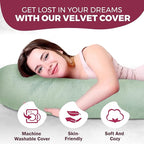 PILLANI Pregnancy Pillows for Sleeping - V C U Shaped 57inch Full Body Pillow with Removable Washable Cover, Cooling Maternity Pillow for Pregnant Women, Support for Back Belly Legs Hip
