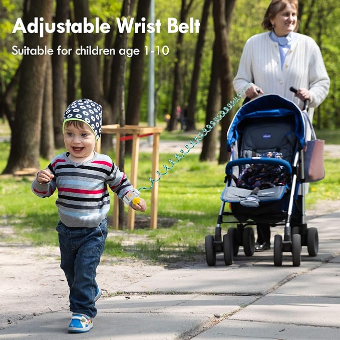 Lehoo Castle Anti Lost Wrist Link, Kid Harness with Induction Lock, Safety Wrist Leash for Toddlers, Safety Harness for Kids, Backpack Leash for Kids (Green)