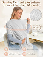 2pk Nursing Cover for Breastfeeding, Soft & Breathable Privacy Poncho, Multi-Use Feeding Shawl, Comfortable & Portable Breastfeeding Cover for Women Includes Mesh Laundry Bag