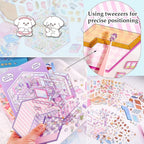 DIY 3D Sticker Scene, 6 Sets of Aesthetic Stickers for Girls Make Your Own Mini Shop Scenes Stickers for Kids Sticker Therapy for Adult Relief Stress Pass The Time