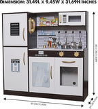 Wooden Play Kitchen Toy Set with Light, Kids Children Pretend Toy Kitchen Playset with Sink Play Toy,Oven Microwave,Toddler Cooking Set Toy for Ages 3+ Baby Girls Boys