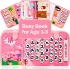 Princess Busy Book for Toddlers 1-3 | Montessori Activity Book with Various Activities For Girls & Boys | Educational Learning Sensory Board For Toddlers 1-3 | Portable busy board Travel Toy for Car