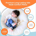 Pello Multi-use Luxe -Toddler Floor Pillow/Play Mat/Lounger (Yellow with Ducks, Light Blue Bottom)