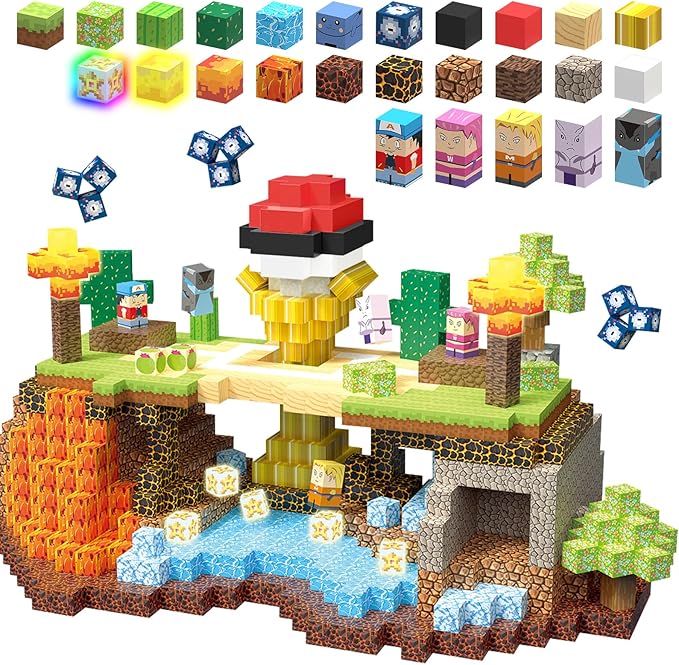 200PCS Magnetic Blocks Building Toys Set, Light Up Build 3D Magnetic Building Blocks for Kids Boys Girls Ages 3+, Magnet Cubes STEM Sensory Christmas Birthday Gift Construction Toys