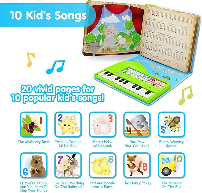 BEST LEARNING My First Piano Book - Educational Musical Toy for Toddlers Kids Ages 3-5 Years - Ideal 3, 4 Year Old Boy or Girl Birthday Present