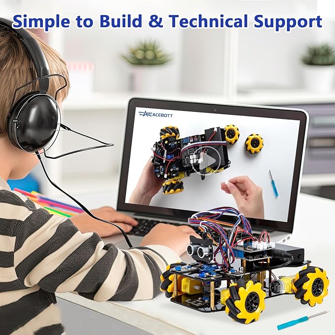 Smart Robot Car Kit Compatible with Arduino, Robotics for Kids Ages 8-12 12-16, Electronic Programming Project/STEM Science Kits Coding Gifts for Adults and Youths