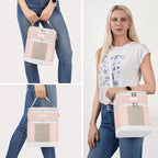 Mancro Breast Milk Cooler Travel Bag with Ice Pack, Double Layer Baby Bottle Cooler Bag Fits 6 Bottles Up to 9 Ounces,Insulated Bottle Bags for Daycare & Travel,Pink