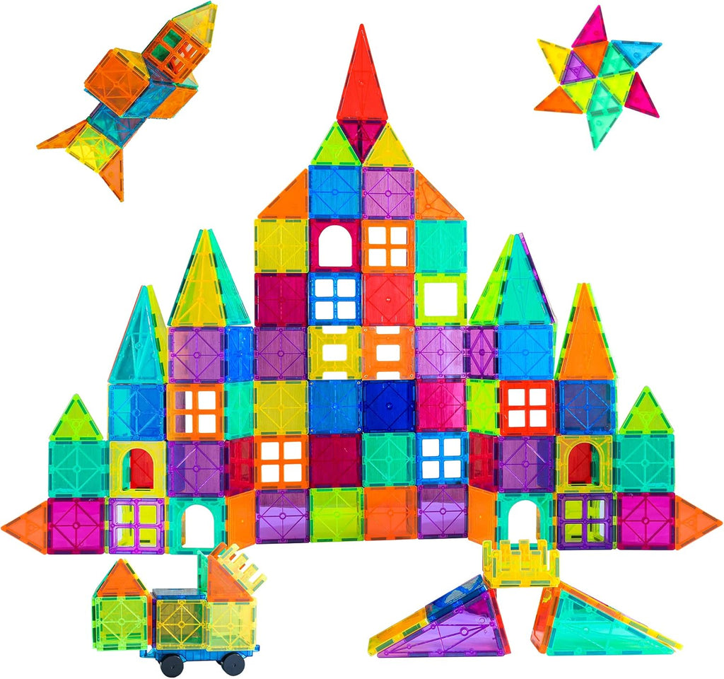Bmag Magnetic Tiles, 67 PCS with 1 Car Building Blocks for Toddlers, 3D Magnet, STEM Educational Learning Building Blocks for Kids Children, Stacking Montessori Toys Gifts for Boys Girls