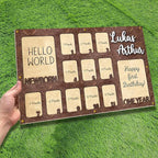 Personalized My First Year Photo Frame | 12 Months Picture Frame For Baby First Year | Displays Two 4x6 Photo and Eleven 2x3 Pictures | Birthday Party Decor Newborn Memory Keepsake, Style MP1