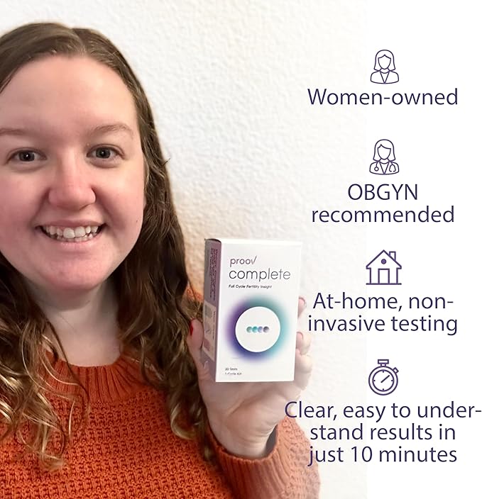 Proov Complete Fertility Monitor | at Home Lab-Quality Fertility Test Kit for Family Planning | Hormone Tracker for FSH, Estrogen Marker, LH, and Progesterone Marker | Ovulation Test Strips for Women