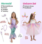 Born Toys Dress Up Clothes for Little Girls 4-6, Washable Toddler Costumes for Kids Pretend Play 3T-4T