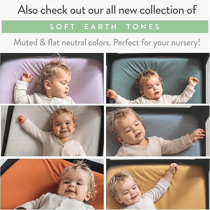 Pack and Play Sheets Fitted – Compatible with Graco Pack n Play Playard Crib and Other 27 x 39 Inch Playpen Mattress – Snuggly Soft 100% Jersey Cotton – Cream + Brown – 2 Pack