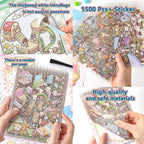 Sticker Book Activity, 20 Sets (1500+) DIY 3D Scene Stickers, Reusable Sticker Book, Mix and Match Creative Sets, Waterproof for All Surfaces, Ultimate Craft Supplies & Party Favors