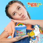 Rainbow Brite Scented Cloud Slime, Vanilla-Scented, Collectible Charm, White Iridescent Tinsel, & Reusable Container with Topper, Cute Stuff for Kids, Colorful Fidget Toys, Goody Bags Stuffers