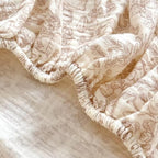 BuLuTu 2 Pack Muslin Crib Sheets for 52"x28" Standard Crib Mattress, Cute Rabbit Print Fitted Crib Sheets for Boys Girls Toddlers, Boho Neutral Soft Cotton Baby Sheets, Beige & Forest